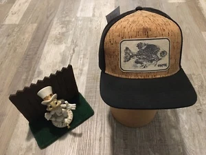 Trucker Hat Abstract Crappie Fish AMachenDesign 5 Panel New Rare $45 Cork Black - Picture 1 of 7