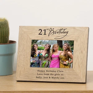 Any Age Birthday Wooden Photo Frame 6x4 or 7x5 -Personalised Gift 18th 21st 40th - Picture 1 of 8