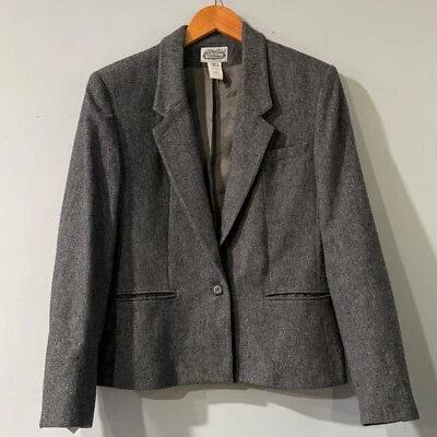 Blazer de lana gris The Villager vintage para mujer Foto 1 de 4