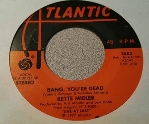 Bette Midler – Married Men / Bang, You're Dead ~ (VG+) - Picture 1 of 2