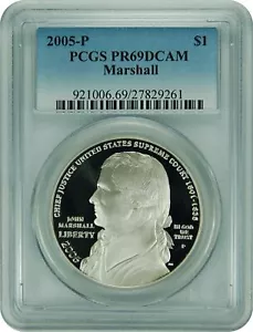 2005-P PCGS PR69DCAM Marshall $1 Commemorative (New PCGS Label) - Picture 1 of 1