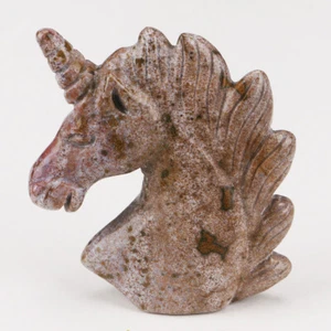 2" Natural India Agate Quartz Crystal Gemstone Unicorn Figurine Carving 141 - Picture 1 of 6