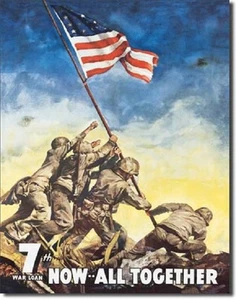 War Bonds American Flag Band Brothers IWO JIMA Retro Wall Bar Decor Metal Sign - Picture 1 of 4
