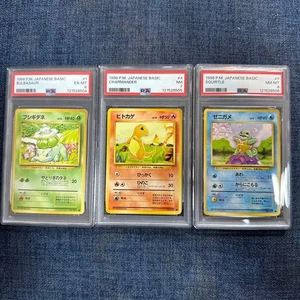 PSA Pokémon Karten Set Bulbasaur PSA6 Charmander PSA7 Squirtle PSA8 Old Back - Bild 1 von 8