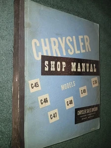 1949 1950 CHRYSLER SHOP MANUAL / SERVICE MANUAL / GOOD ORIGINAL BOOK - Bild 1 von 4