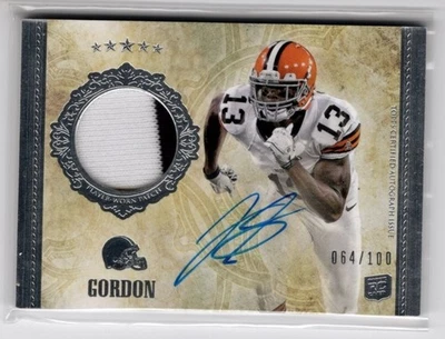 Josh Gordon 2012 Topps Five Star Rookie #169 Auto Patch serial #'d/100 Silver - Image 1 of 2