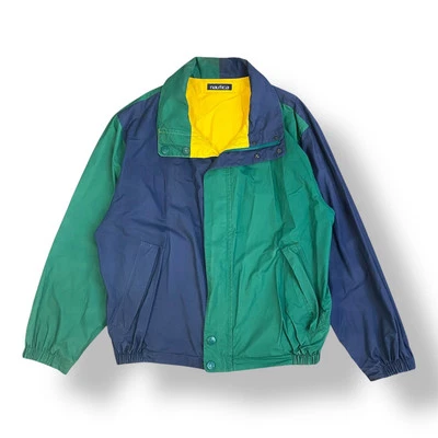 Nautica Vintage 90s Men’s Reversible Hooded Color block Jacket Size L Streetwear - Image 1 of 4