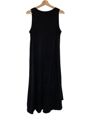 Caslon Womens S Black Asymmetrical Hem Cotton Modal Blend Maxi Dress Sleeveless - image 1 of 4