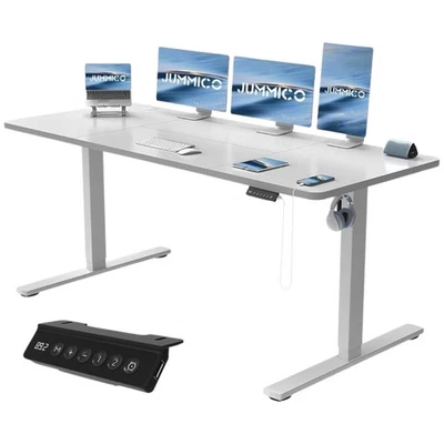Schreibtisch Verstellbare Höhe 73-118cm Computertisch Memory Alarm 160x70cm Grau - Bild 1 von 4