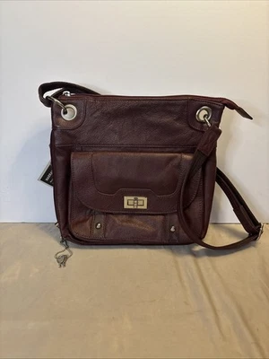 Roma Leathers Genuine Leather Burgandy Conceal Carry Crossbody Purse NWT - Image 1 of 4