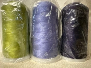 3 lg cones LECIEN - Cotton 2ply 40wt, colors 118 664 669, 5416 yds, Tsu Mu Gi - Picture 1 of 5