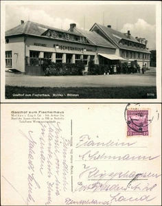 Postal Moldavia Moldava Gasthof zum Fischerhaus b Tetschen Decin 1929 - Imagen 1 de 3