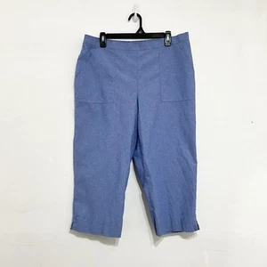 ALFRED DUNNER Women Pull On Capris Blue Slant Pockets Elastic Waist  Size 16 - Picture 1 of 5