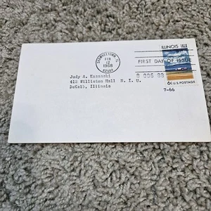 First Day of Issue Illinois 1968 from Shawneetown, Illinois. American Bank back - Picture 1 of 2