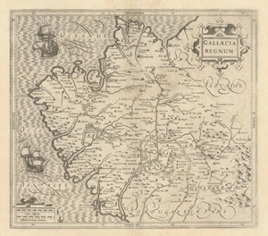 Gallaecia Regnum. The Kingdom of Galicia, Spain by Blaeu c1635 old antique map - Picture 1 of 1
