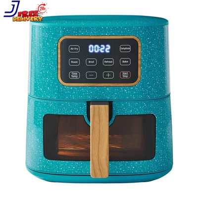 Freidora de aire de 5,8 cuartos de galón verde azulado moteado acero inoxidable eficiente ENVÍO GRATUITO Foto 1 de 4