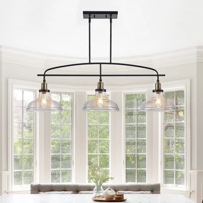45" Industrial Black Pendant Light Retro Chandelier Gold Bronze Hanging Fixtures - Image 1 of 4