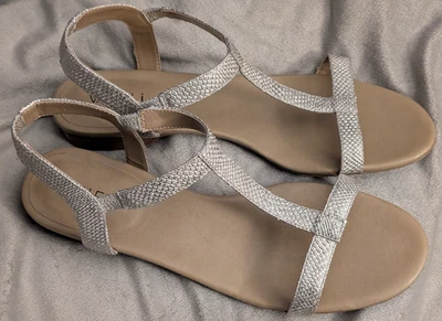 VANELi Blonde Silver / Tan Ankle Strap Sandals Women's 9.5 M - Image 1 of 4