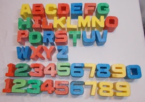 Vintage 1971 Mattel TUFF STUFF BLOCKS Letters Complete Alphabet Numbers 45 Total - Picture 1 of 12