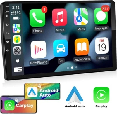 Android 12 9'' Double 2 Din Car Stereo Radio GPS WIFI BT FM Carplay Rear Camera - Image 1 of 4