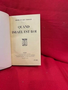 THARAUD (Jérome / Jean) - Quand Israël est roi. Plon, 1934, reliure. - Picture 1 of 4