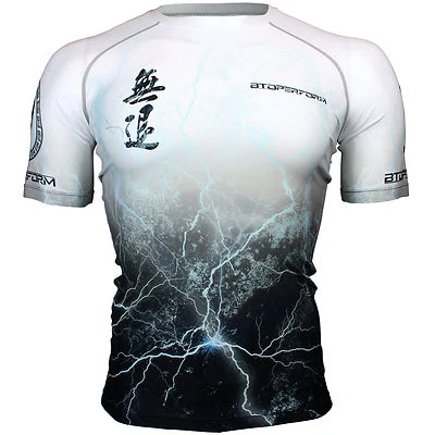 FX-303W NO RETREAT -White Skin Tight Compression Base layer Jiujitsu Rash guard - Image 1 of 4