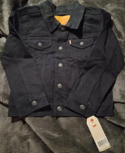 Levi Strauss Standard Youth Black Denim Jean 4- Pocket Jacket Size 5 New - Picture 1 of 3