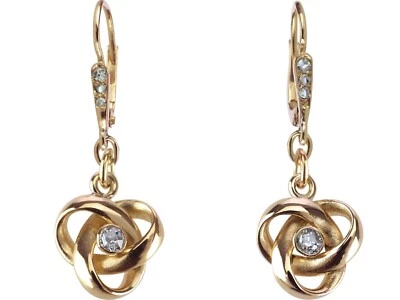 Jugendstil 585 Gold 0,10 ct Diamant Damen Liebesknoten Knoten Ohrringe! - Bild 1 von 4