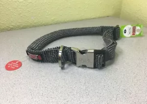 NEW KONG REFLECTIVE Rope DOG COLLAR Reflective Stitch Gray / /Black XL 24"-30" - Picture 1 of 2