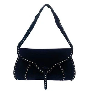 CELINE Suede Black Studs Shoulder Bag - Picture 1 of 19