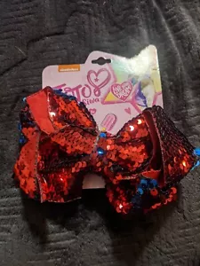 Jojo Siwa Bow Red Blue Reversible Sequins - Picture 1 of 2