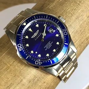 Invicta Men 17048 Pro Diver Blue Dial Date Stainless 38mm Quartz Watch 7 3/4" - Picture 1 of 14