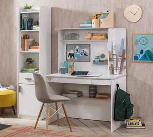 Cilek White Schreibtisch mit Aufsatz (Klein) - White Schreibtisch + Aufsatz - Bild 1 von 10