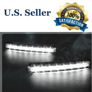 2PC Universal 8 LED Daytime Running Light DRL Car Vehicle Daylight Pure White - Foto 1 di 5