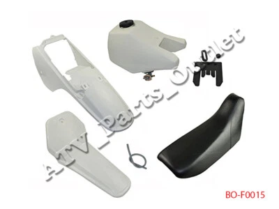 White Yamaha PW80 PW 80 Peewee Fuel Gas Tank Seat Plastic Fender Fairing Kit - Image 1 of 2