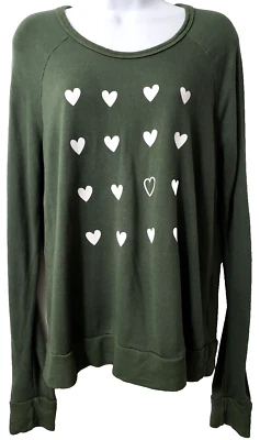 Sudadera Sundry Heart Gráfica XS 0 Top Gran Tamaño Salón Verde Playa Crucero Foto 1 de 4