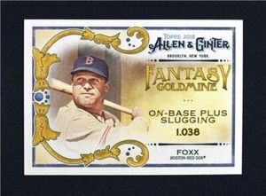 2018 Topps Allen & Ginter Fantasy Goldmine #FG-20 Jimmie Foxx Red Sox