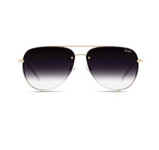  QUAY Australia  High Key Mini Rimless Gold Fade Aviator Sunglasses