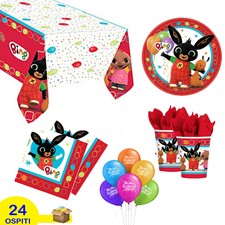 KIT COMPLEANNO BING FESTA BAMBINO ADDOBBI PIATTI BICCHIERI TOVAGLIA 101pz
