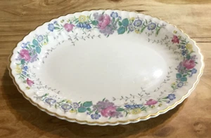 2 platos para servir Syracuse China patrón rosa lila grande y mediano - Imagen 1 de 5