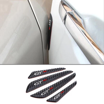 4pcs Carbon Fiber Pattern GT Emblem Car Door Anti-collision Sticker for Peugeot - Image 1 of 4
