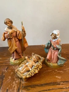Vintage 1991 Fontanini Nativity Set Holy Family Figurines Hand-Painted Dep Italy - Picture 1 of 8