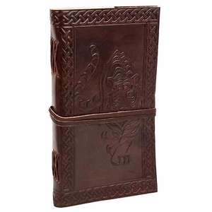 Leather Journal Tiger Cover Embossed with Cord Closure Notebook Brown - Imagen 1 de 15