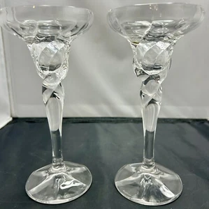 LENOX Sussex Crystal Candlestick Pair Clear Glass, 7'' - Picture 1 of 8