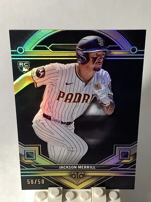 2024 Topps Triple Threads Onyx Refractor Jackson Merrill 50/50 Padres - Image 1 of 3