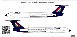 BSmodelle 144551 - 1/144 Tupolev Tu-154 Malev calcomanía para modelo de avión kit a escala - Imagen 1 de 12