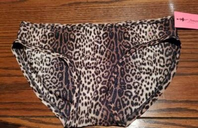 NWT BETSEY JOHNSON ROUCHED BACK BIKINI SLINKY KNIT PANTIES 721802 ANIMAL BRWLD M - Image 1 of 2