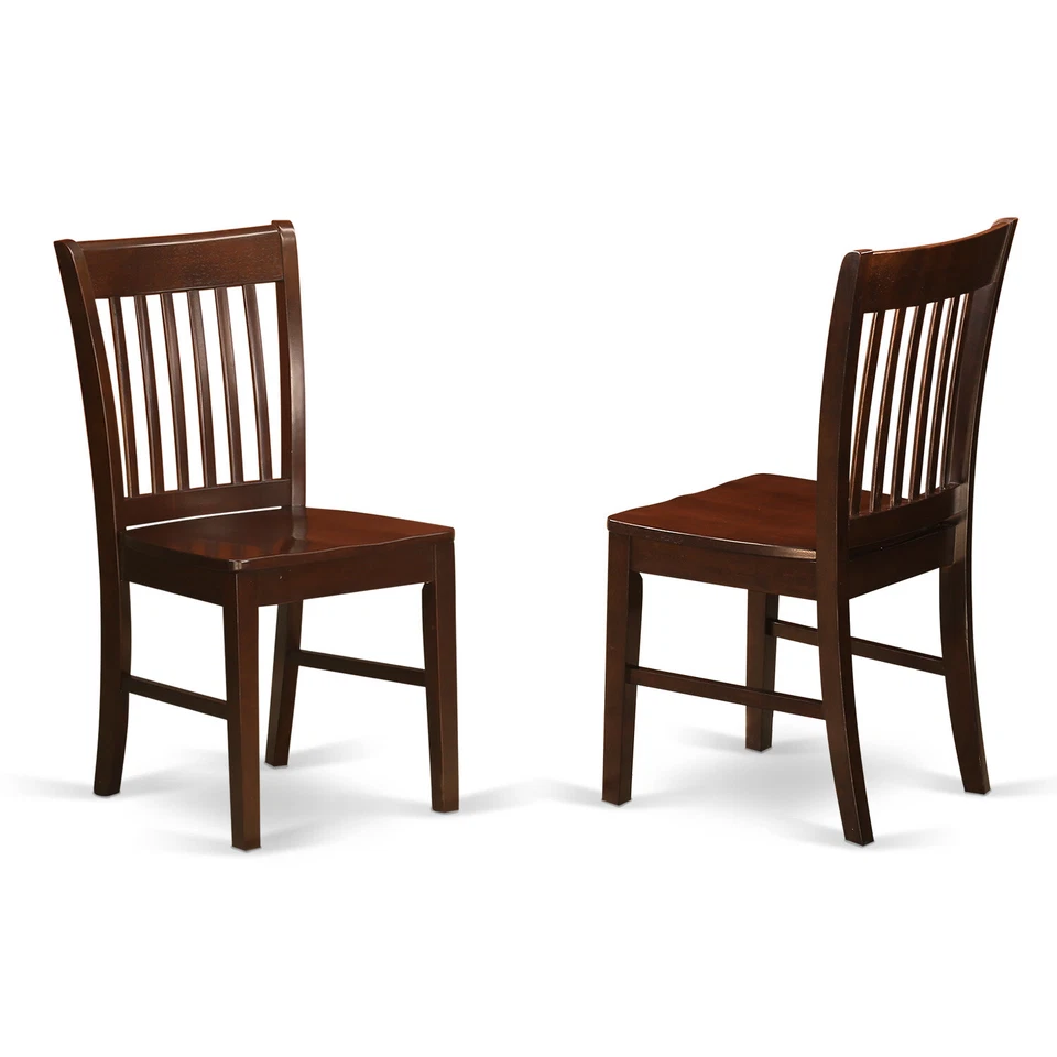 East West Furniture NFC-MAH-W Kitchen/dining Chair Set With Wood Seat Mahogany