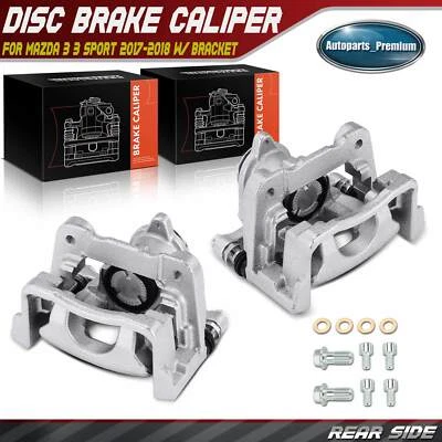 2Pcs Rear Left & Right Brake Caliper with Bracket for Mazda 3 3 Sport 2017-2018 - Image 1 of 4