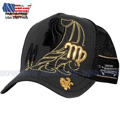 Red Monkey Virgo Black RM1425 New Zodiac Series Limited Edition Trucker Hat Cap - Image 1 of 4